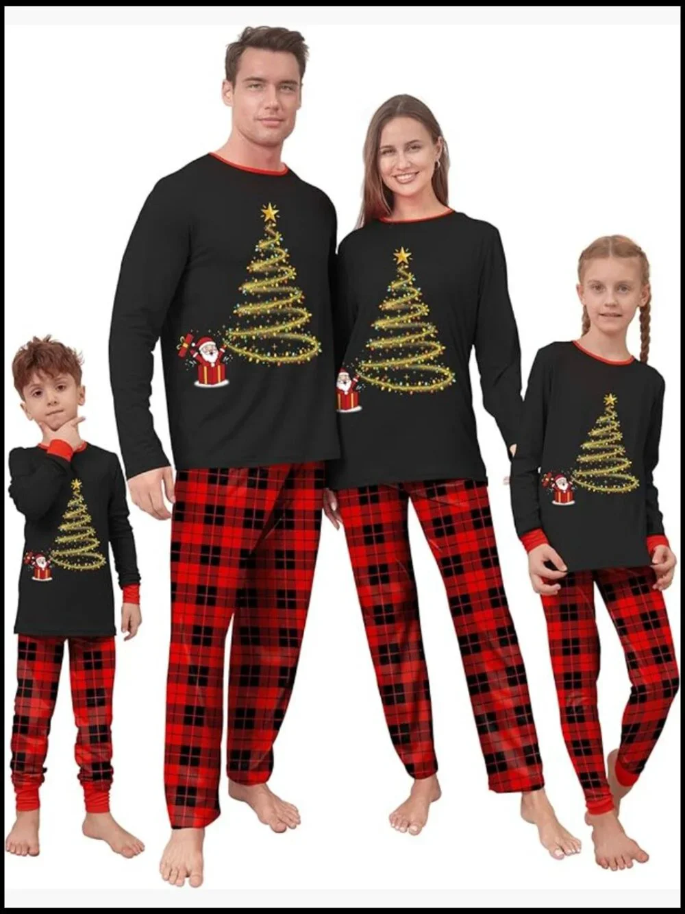 Long Sleeve Crew Neck Pajama Set with Pants, 100% Polyester
